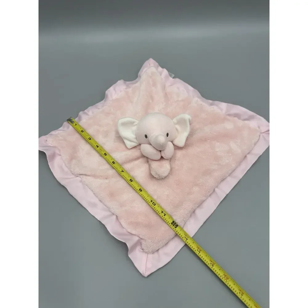 Carters Just One You Pink Elephant Lovey Baby Security Blanket Satin Like Trim
